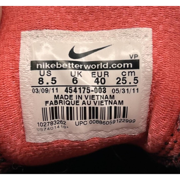 Nike Reax Rocket 2 Shoes Womens Size 8.5 Black Red Running Sneakers 454175-003 - Picture 10 of 10